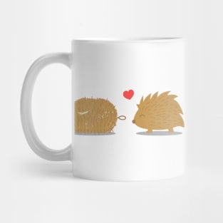 Funny Hedgehog In Love With Scrub Brush Mug